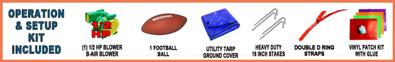 Included accessories for Football Toss Game