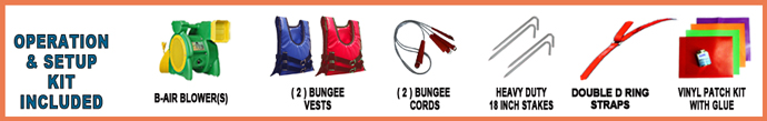 Included accessories for Arch Bungee Run