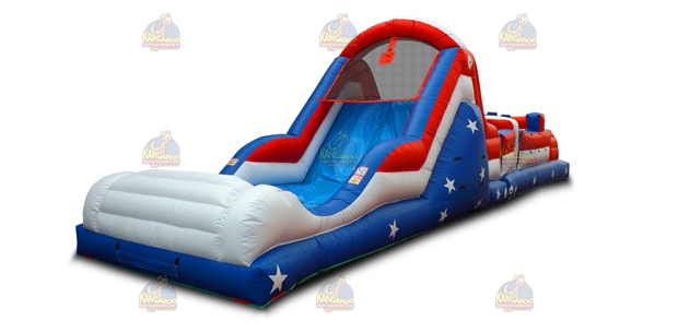 Patriotic Obstacle Course with Splash Pool