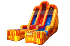 Dual Lane Lava Slide with Pool